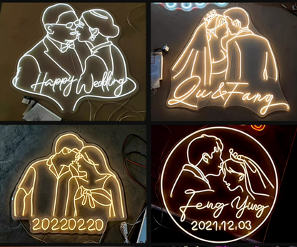 wedding party neon sign