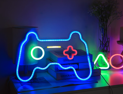 electronic game neon sign