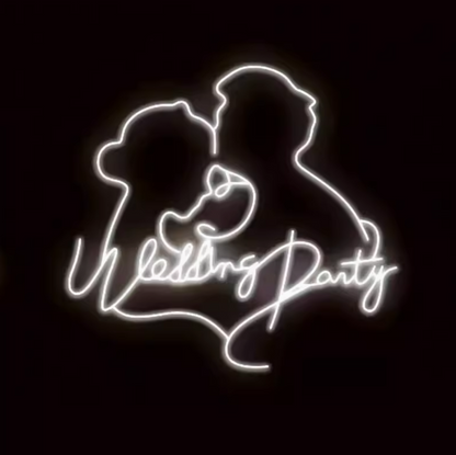 wedding party neon sign