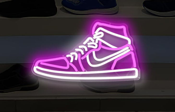 Neon Sign Sports Shoe Neon Signs for Wall Dimmable LED Boys Neon Lights for Bedroom Man Cave Home Party Neon Bar Sign Shoes Light up Signs