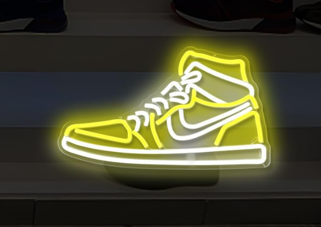 Neon Sign Sports Shoe Neon Signs for Wall Dimmable LED Boys Neon Lights for Bedroom Man Cave Home Party Neon Bar Sign Shoes Light up Signs